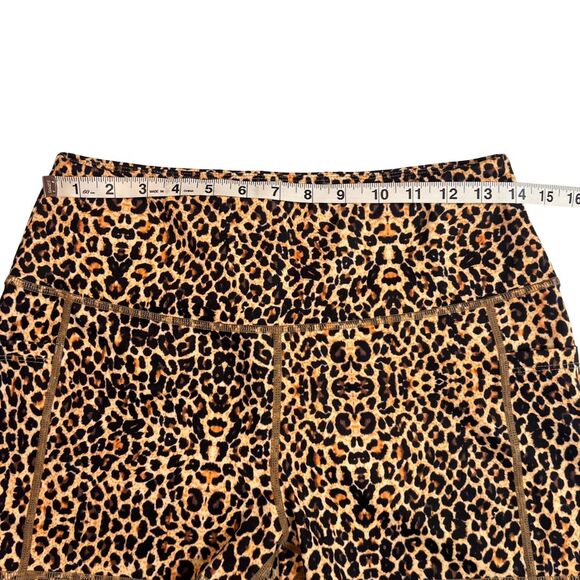 Ray Rose Biker Shorts Women Large Leopard Print Athleisure Stretch Media Pockets - Picture 3 of 10